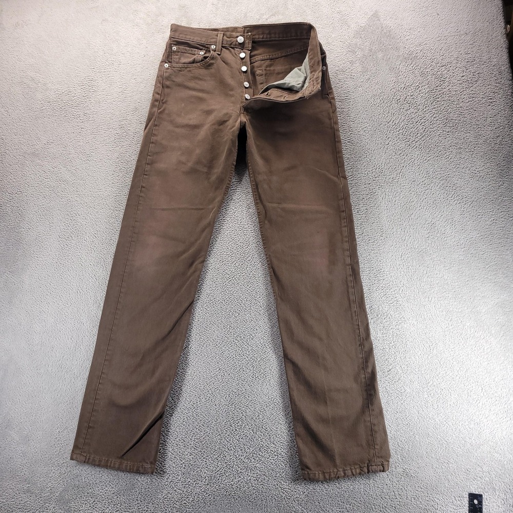 VTG Levis 501 Jeans Mens 32x34 Brown Regular Straight Button Fly USA 90s